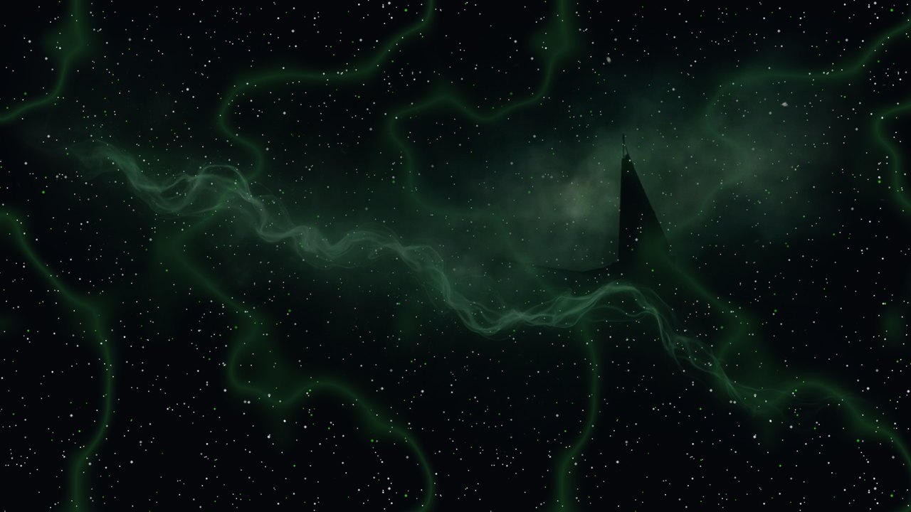 Wide panoramic vista of the Solreign station cluster drifting through deep space.
